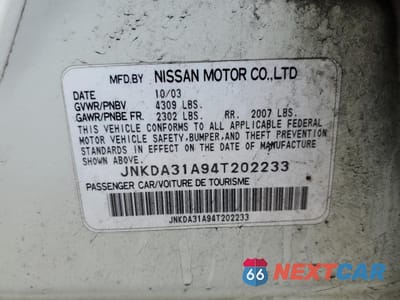 Zdjęcie 12 z 12 samochodu: 2004 INFINITI I35 VIN:JNKDA31A94T202233 - miniatura