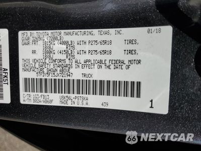 Zdjęcie 14 z 15 samochodu: 2018 TOYOTA TUNDRA CREWMAX SR5 VIN:5TFDY5F15JX721947 - miniatura
