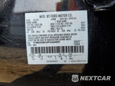 Zdjęcie 16 z 17 samochodu: 2023 FORD EXPLORER VIN:1FMSK8BH4PGA84857 - miniatura