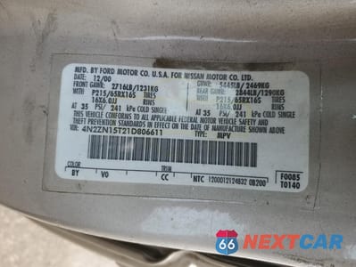 Zdjęcie 13 z 13 samochodu: 2001 NISSAN QUEST GXE VIN:4N2ZN15T21D806611 - miniatura