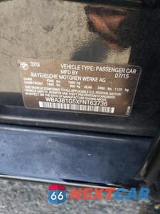 Zdjęcie 12 z 12 samochodu: 2015 BMW 320 I VIN:WBA3B1G5XFNT63736 - miniatura