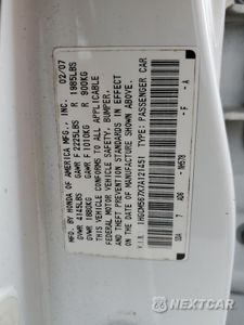 Zdjęcie 12 z 12 samochodu: 2007 HONDA ACCORD EX VIN:1HGCM567X7A121451 - miniatura