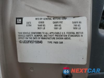 Zdjęcie 15 z 15 samochodu: 2005 CHEVROLET CAVALIER VIN:1G1JC52FX57150943 - miniatura