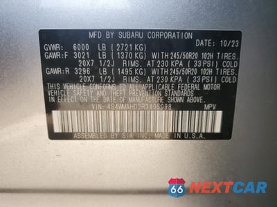 Zdjęcie 15 z 16 samochodu: 2024 SUBARU ASCENT ONYX EDITION VIN:4S4WMAHD2R3405098 - miniatura