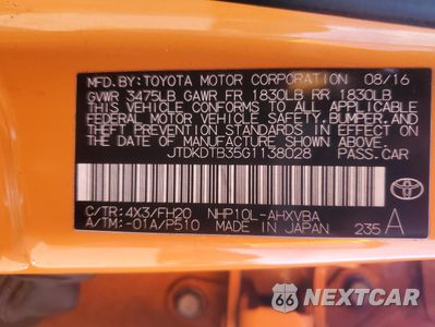 Zdjęcie 12 z 12 samochodu: 2016 TOYOTA PRIUS C VIN:JTDKDTB35G1138028 - miniatura