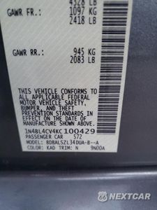Zdjęcie 12 z 12 samochodu: 2019 NISSAN ALTIMA SR VIN:1N4BL4CV4KC100429 - miniatura