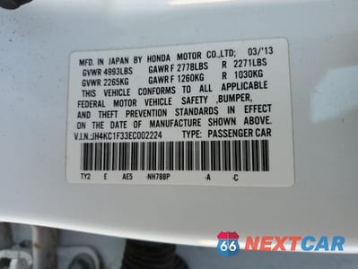 Zdjęcie 13 z 15 samochodu: 2014 ACURA RLX VIN:JH4KC1F33EC002224 - miniatura