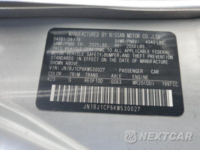 Zdjęcie 15 z 15 samochodu: 2019 NISSAN ROGUE SPORT S VIN:JN1BJ1CP6KW530027 - miniatura