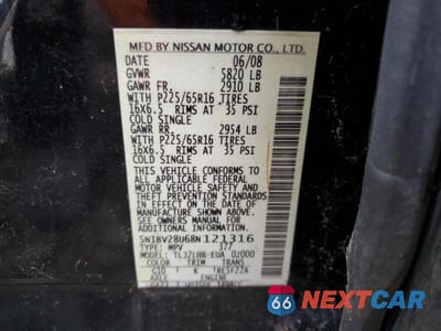 Zdjęcie 13 z 13 samochodu: 2008 NISSAN QUEST S VIN:5N1BV28U68N121316 - miniatura