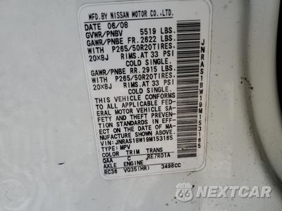 Zdjęcie 13 z 13 samochodu: 2009 INFINITI FX35 VIN:JNRAS18W19M153165 - miniatura