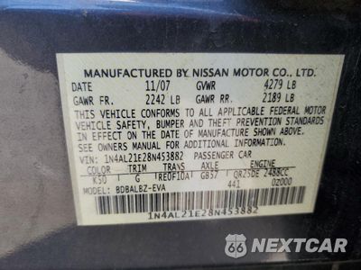 Zdjęcie 12 z 12 samochodu: 2008 NISSAN ALTIMA 2.5 VIN:1N4AL21E28N453882 - miniatura