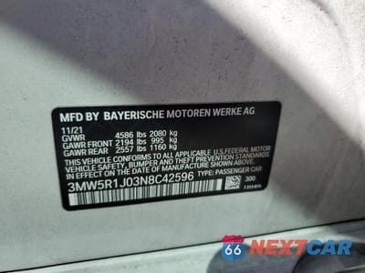 Zdjęcie 12 z 12 samochodu: 2022 BMW 330I VIN:3MW5R1J03N8C42596 - miniatura