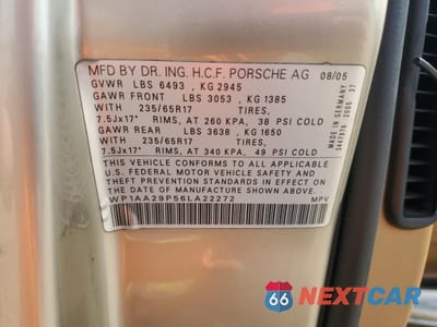 Zdjęcie 14 z 14 samochodu: 2006 PORSCHE CAYENNE VIN:WP1AA29P56LA22272 - miniatura