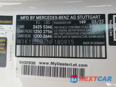 Zdjęcie 14 z 14 samochodu: 2022 MERCEDES-BENZ E AMG 53 VIN:W1K1J6BB7NF180915 - miniatura