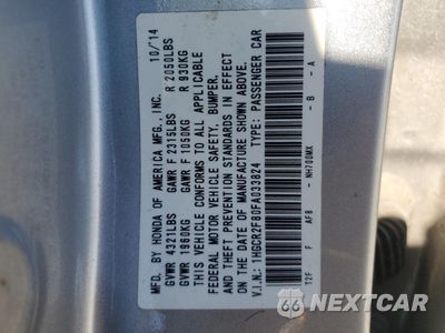 Zdjęcie 12 z 12 samochodu: 2015 HONDA ACCORD EXL VIN:1HGCR2F80FA033824 - miniatura