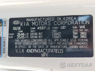 Zdjęcie 12 z 13 samochodu: 2018 KIA SPORTAGE LX VIN:KNDPM3AC7J7478115 - miniatura