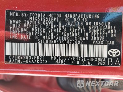 Zdjęcie 14 z 14 samochodu: 2019 TOYOTA COROLLA L VIN:5YFBURHEXKP878092 - miniatura