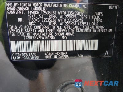 Zdjęcie 13 z 13 samochodu: 2014 TOYOTA RAV4 LIMITED VIN:2T3DFREV3EW191795 - miniatura