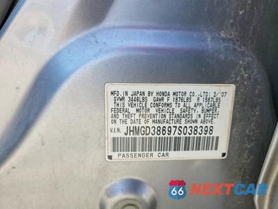 Zdjęcie 14 z 14 samochodu: 2007 HONDA FIT S VIN:JHMGD38697S038398 - miniatura