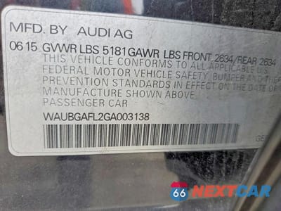 Zdjęcie 12 z 12 samochodu: 2016 AUDI S4 PREMIUM PLUS VIN:WAUBGAFL2GA003138 - miniatura