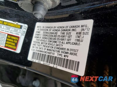 Zdjęcie 13 z 13 samochodu: 2012 HONDA CR-V EX VIN:2HKRM4H58CH607161 - miniatura