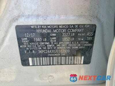 Zdjęcie 13 z 13 samochodu: 2018 HYUNDAI ACCENT SE VIN:3KPC24A30JE012939 - miniatura