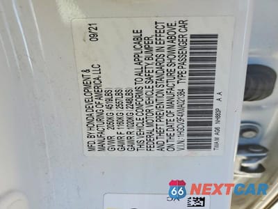 Zdjęcie 12 z 12 samochodu: 2021 HONDA ACCORD HYBRID EX VIN:1HGCV3F4XMA021384 - miniatura