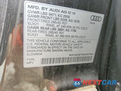 Zdjęcie 13 z 13 samochodu: 2019 AUDI Q8 PREMIUM VIN:WA1AVAF15KD027096 - miniatura