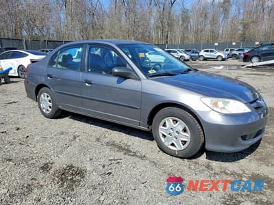 Czwarte zdjęcie samochodu z boku: 2005 HONDA CIVIC DX VP VIN:1HGES16315L017887 - miniatura