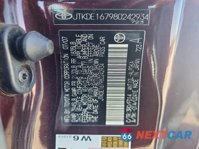 Zdjęcie 12 z 13 samochodu: 2008 SCION TC BASE VIN:JTKDE167980242934 - miniatura