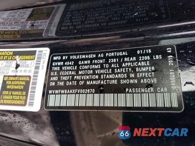 Zdjęcie 12 z 12 samochodu: 2015 VOLKSWAGEN EOS LUX VIN:WVWFW8AHXFV002670 - miniatura