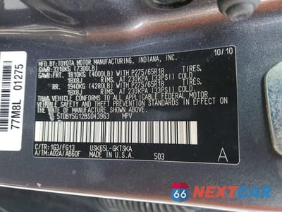 Zdjęcie 13 z 13 samochodu: 2011 TOYOTA SEQUOIA SR5 VIN:5TDBY5G12BS043963 - miniatura