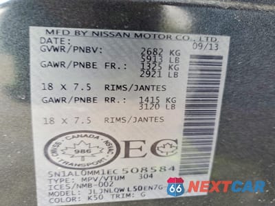 Zdjęcie 14 z 14 samochodu: 2014 INFINITI QX60 BASE VIN:5N1AL0MM1EC508584 - miniatura