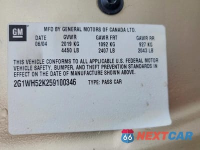 Zdjęcie 12 z 12 samochodu: 2005 CHEVROLET IMPALA LS VIN:2G1WH52K259100346 - miniatura