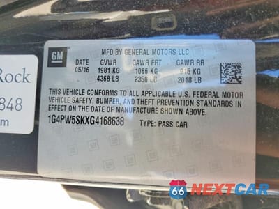 Zdjęcie 13 z 13 samochodu: 2016 BUICK VERANO SPORT TOURING VIN:1G4PW5SKXG4168638 - miniatura