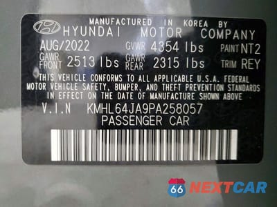 Zdjęcie 12 z 12 samochodu: 2023 HYUNDAI SONATA SEL VIN:KMHL64JA9PA258057 - miniatura