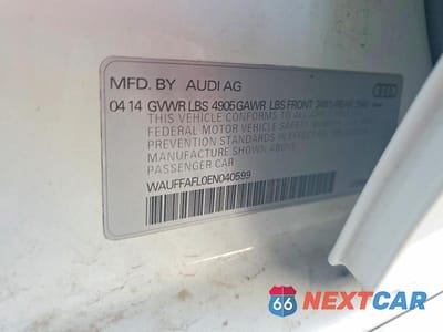 Zdjęcie 12 z 12 samochodu: 2014 AUDI A4 PREMIUM PLUS VIN:WAUFFAFL0EN040599 - miniatura