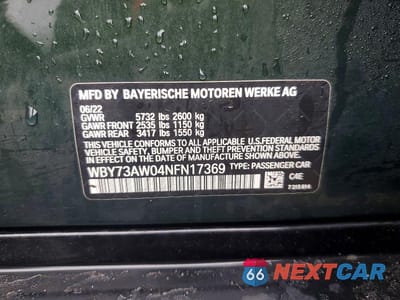 Zdjęcie 12 z 12 samochodu: 2022 BMW I4 EDRIVE 40 VIN:WBY73AW04NFN17369 - miniatura