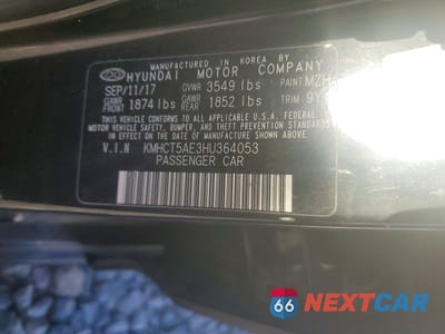 Zdjęcie 13 z 13 samochodu: 2017 HYUNDAI ACCENT SE VIN:KMHCT5AE3HU364053 - miniatura