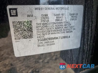 Zdjęcie 12 z 12 samochodu: 2019 CHEV CRUZE VIN:1G1BC5SM9K7109914 - miniatura