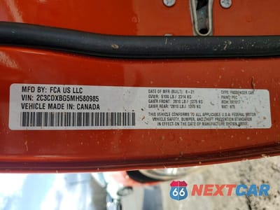 Zdjęcie 13 z 13 samochodu: 2021 DODGE CHARGER SXT VIN:2C3CDXBG5MH580985 - miniatura