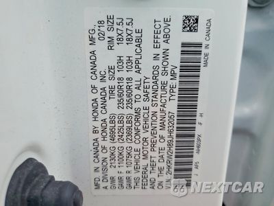 Zdjęcie 13 z 13 samochodu: 2018 HONDA CR-V EXL VIN:2HKRW2H89JH632057 - miniatura