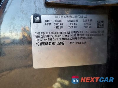Zdjęcie 13 z 13 samochodu: 2014 CHEVROLET VOLT VIN:1G1RD6E47EU165109 - miniatura