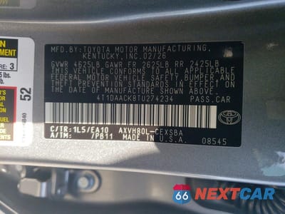 Zdjęcie 12 z 12 samochodu: 2026 TOYOTA CAMRY SE VIN:4T1DAACK8TU274234 - miniatura