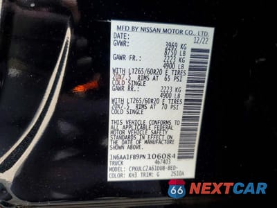 Zdjęcie 12 z 12 samochodu: 2023 NISSAN TITAN XD SV VIN:1N6AA1FB9PN106084 - miniatura