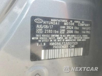 Zdjęcie 12 z 12 samochodu: 2018 HYUNDAI ELANTRA SEL VIN:KMHD84LF2JU537329 - miniatura