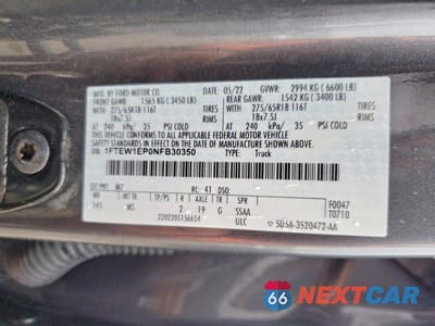 Zdjęcie 12 z 12 samochodu: 2022 FORD F150 SUPERCREW VIN:1FTEW1EP0NFB30350 - miniatura