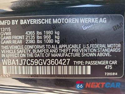 Zdjęcie 12 z 12 samochodu: 2016 BMW M235I VIN:WBA1J7C59GV360427 - miniatura
