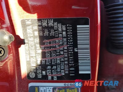 Zdjęcie 13 z 13 samochodu: 2014 KIA SORENTO LX VIN:5XYKT3A67EG509007 - miniatura