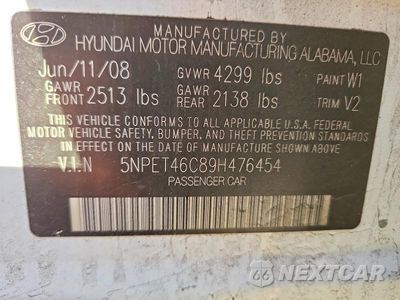 Zdjęcie 12 z 12 samochodu: 2009 HYUNDAI SONATA GLS VIN:5NPET46C89H476454 - miniatura